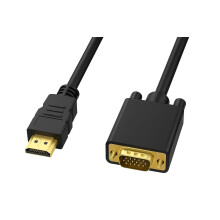 PENCILUPNOSE HDMI to VGA Adapter Cable, 1.8m, Gold plated1080P 60Hz, Non-Bidirectional Converter for Computer, Laptop, Monitor, Projector, DVD player