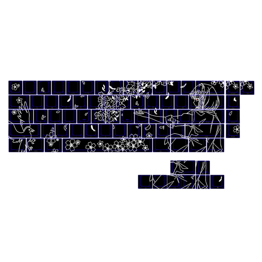 74/140Key Backlit Keycaps Pbt Anime Side Printed For Mechanical Keyboards 74 Keys 7695001191623