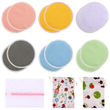 Lictin 12 pcs (6 Pairs) Nursing Pads Set Nursing Pads Washable Organic Bamboo Nursing Pads Reusable