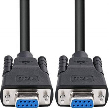 DTECH DB9 RS232 Serial Null Modem Cable Female to Female Full Handshaking 7 Wire Crossover for Data Communication 0.5M