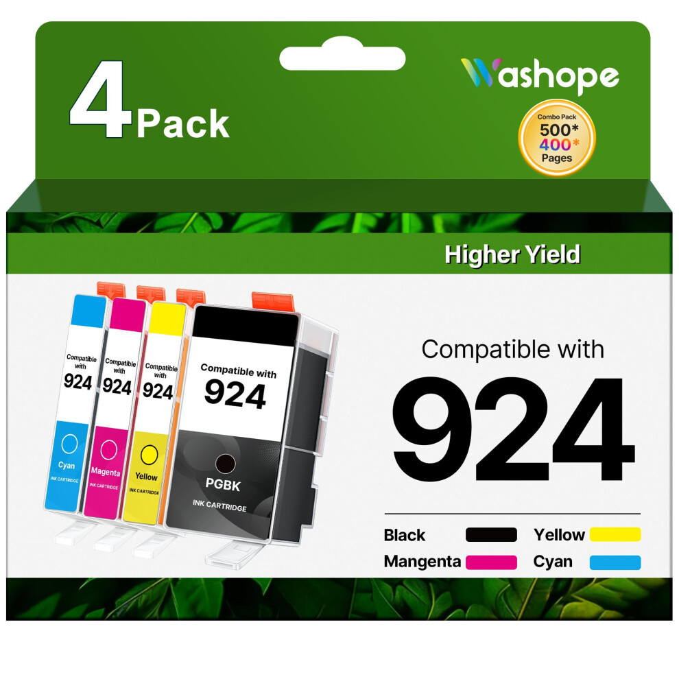 Washope 924 Ink Cartridges Replacement For Hp 924 924E Compatible For Hp Officejet Pro 8120E 8122E 8124E 8125E 8132E 8134E 8135E 8130E 8138E 8139E Al 5009777726262