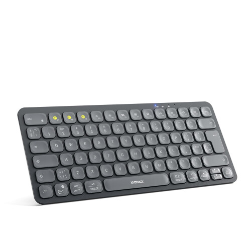 Inateck Bluetooth Wireless Keyboard with 3-Channel Easy-Switch, Slim Ergonomic Design with AI Key, Compatible with iPad/Windows/MacOS/Android, QWERTY
