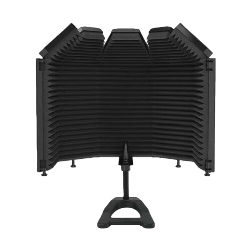 Universal Microphone Noise Isolation Shield Booth 5Panel Easy Setups for Studio Set of 3