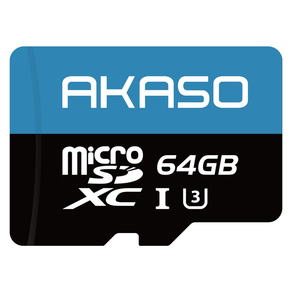 Akaso 64Gb Microsdxc Memory Card - Up To 100Mb/S, C10, U3, Full Hd, 4K, Microsd Card 5009419604477