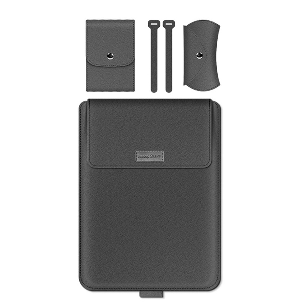 Retro Leather Waterproof Laptop Cover For 13 14 15 16Inch Devices 13 To 14 Inches Gray 7695001224154