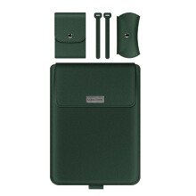 Retro Leather Waterproof Laptop Cover For 13 14 15 16inch Devices Green 13 to 14 inches