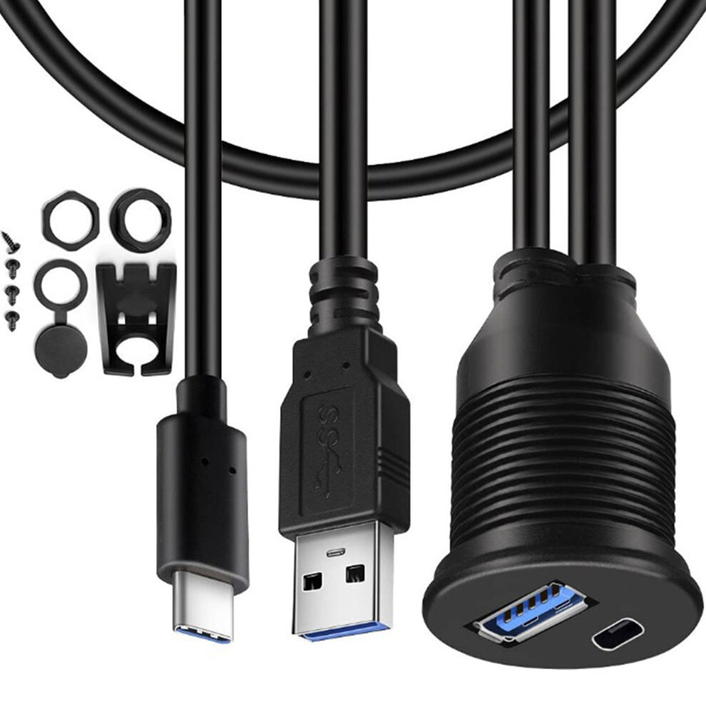 Waterproof Usb3.0 Type C Dashboards Extension Car Mount Cable With Easy Setup 2M 7695001237819