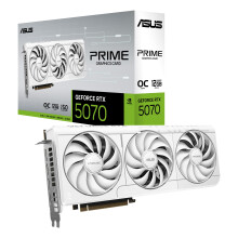 ASUS PRIME NVIDIA GeForce RTX 5070 OC Edition, 12GB GDDR7, 192 Bit, PCIe 5.0, 2.5 Slot Design, 3 Axial-Tech Fans, 1 HDMI 2.1, 3 DisplayPort 2.1, Whit