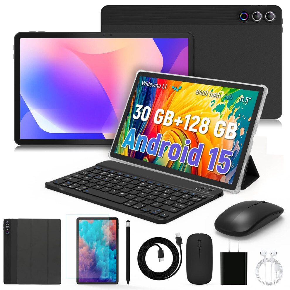 Muisoo Tablet 11.5 Inch Tablets Android 15, Octa-Core Processor, 30Gb Ram 128Gb Rom 1Tb Expand, 5G Wifi 6, 2000 X 1200 Hd/Dual 8Mp+13Mp Camera/Blueto 5002975617813
