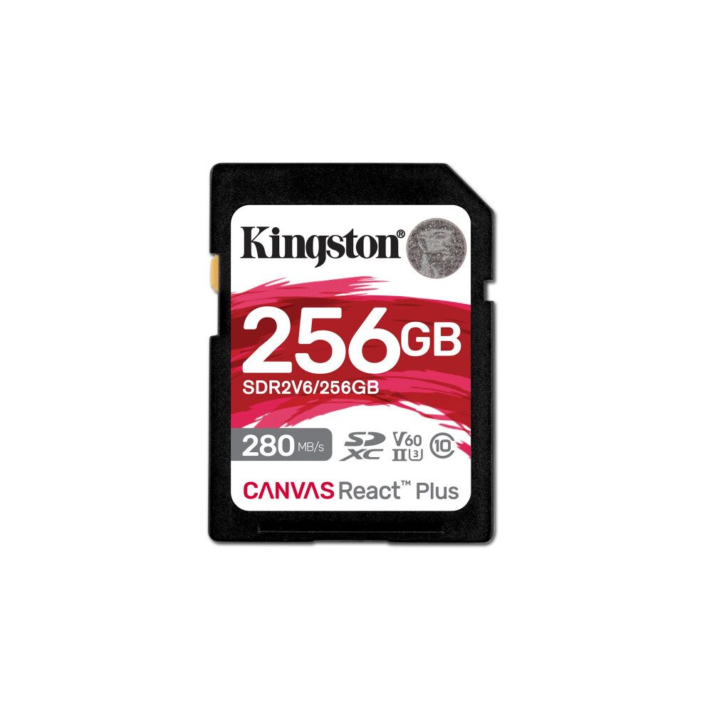 Photos - Memory Card Kingston Canvas React Plus V60 SD 256GB SDXC UHS-II 280R/150W U3 V60 for Full HD/4K 