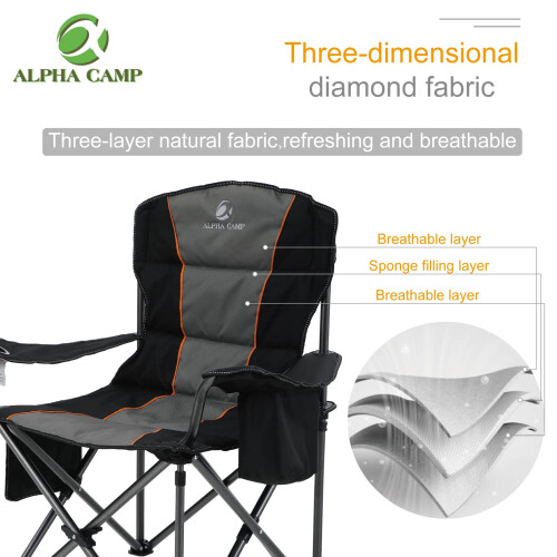 ALPHA CAMP Oversized Camping Folding Chair Heavy Duty Camping Chair 2