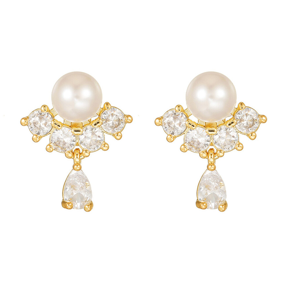 Elegant Pearls Waterdrops Ear Clip Decoration For Freeclip 1 2 Earbuds Enhancement Gold 7695001173841