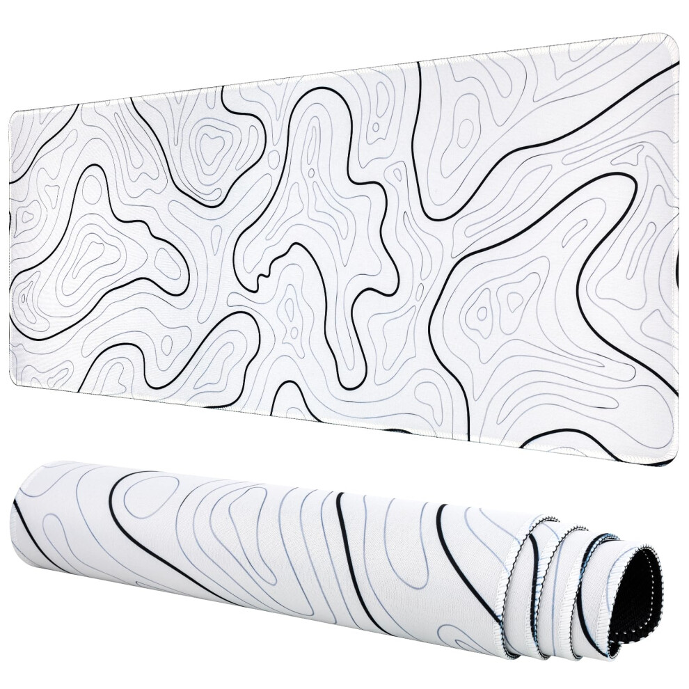 Large Gaming Mouse Pad, Topographic Mouse Mat For Gaming Mousepad Office, Long Xl Mouse Pads Keyboard Pad For Computer Laptop 31.5''X11.8'' Desk Mat 5005762197000