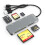 SD/TF/MS/CF/XD Card Reader Memory Stick Pro Duo Adapter - Multi Memory Card Reader Supports Micro SD/SD/Compact Flash/XD Picture Card, Lightning+USB 1