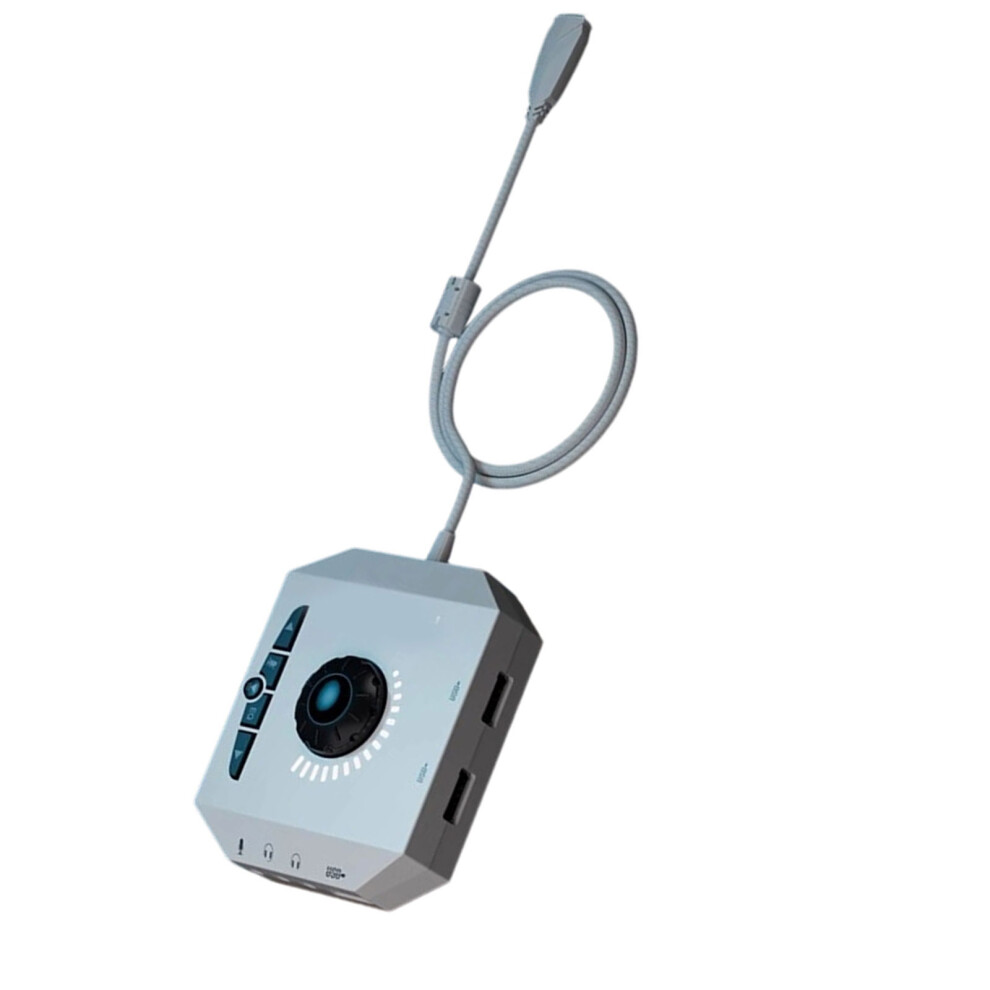 External Usb Sound Converters For Pc Multiple Port For Headphones And Microphones White 7695001197779