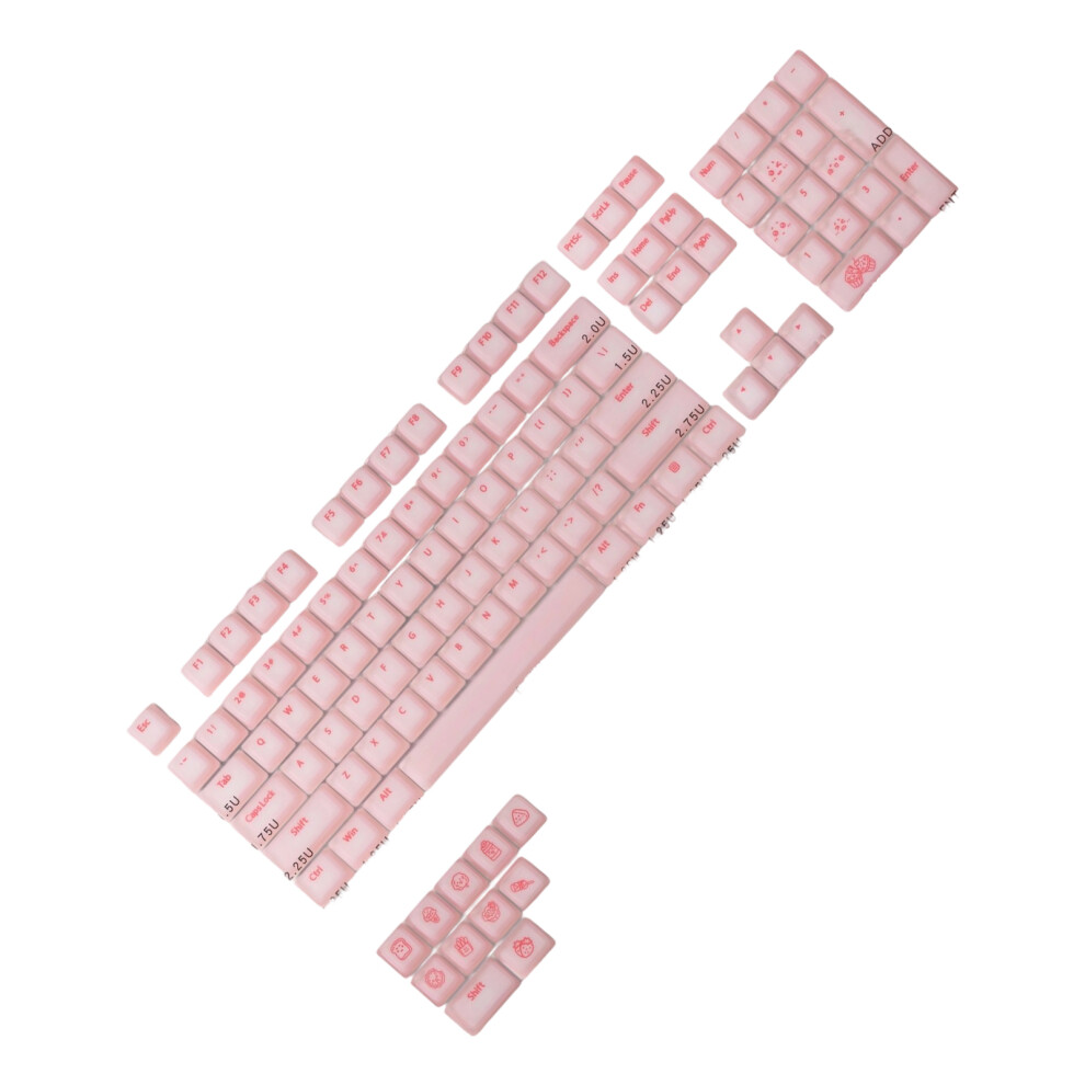 115Key Jelly Puddings Keycap Original Profile Translucents Abs Silicone Thicken Pink 7695001211512