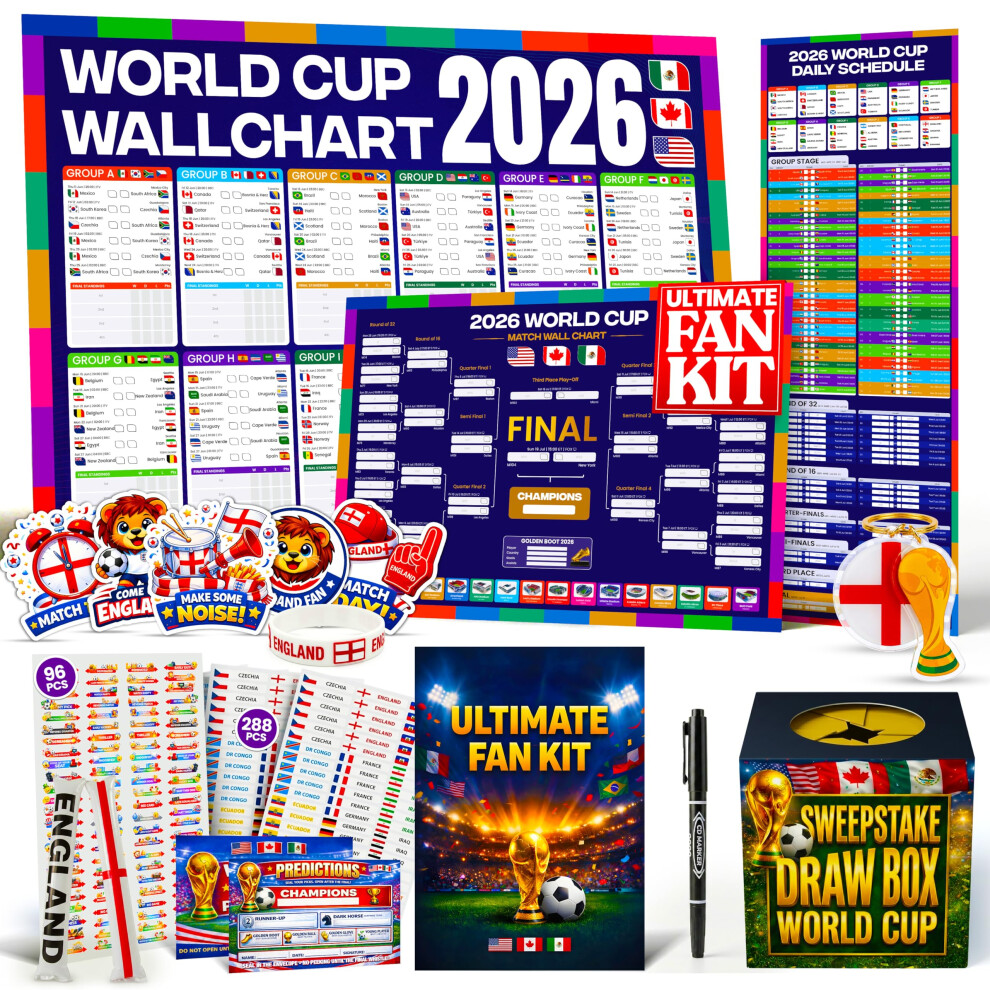 Photos - Other Inventory World Cup Wall Chart Ultimate Fan Kit â A1 2026(England Edition)