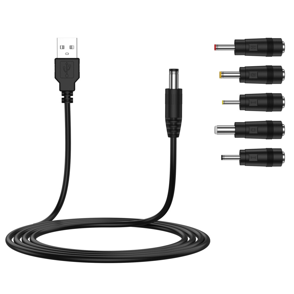 Usb To Dc Cable, 1M 5V 2.0 A Universal Usb Power Cable Male To Dc 5.5 X 2.1Mm Barrel Jack Plug Charger Power Cord Adapter With 2.5X0.7mm 3.5X1.35mm 4 5006737554057