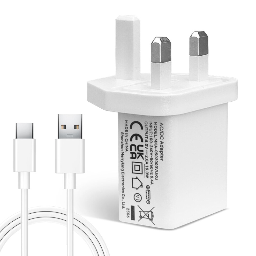 Anlink 5M Usb C Cable And 5V 2A 10W Usb Plug Adapter, Usb A To Type C Extension Charging And Data Sync Cord For Type C Port Cameras, Phones, Ni White 5003809464337