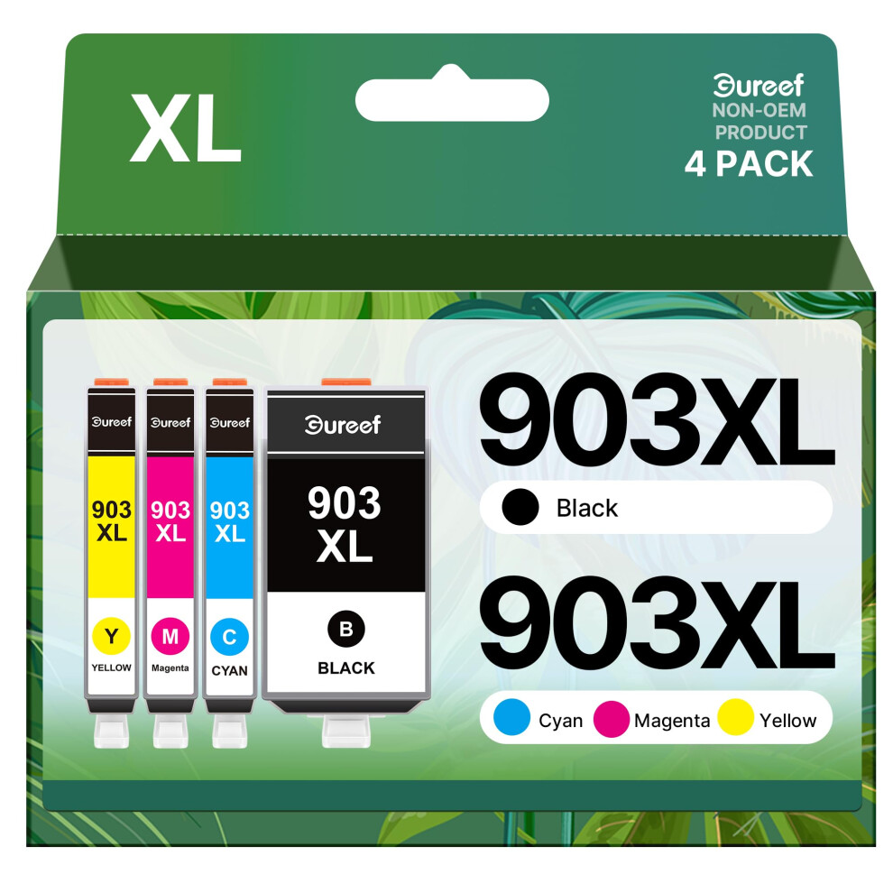 Gureef 903 903XL Replacement For Hp 903XL Ink Cartridges 903 Ink Multipack Compatible For Hp Officejet 6960 6950 Officejet Pro 6960 6970 (Black Cyan Blue,Black 5009784139949