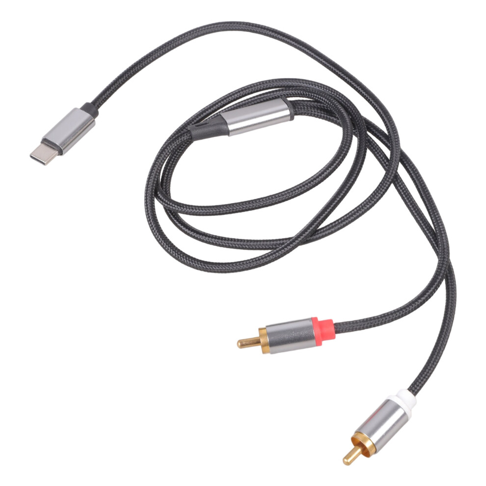 Portable Type C To 2Rca Auditory Converter Cable Offering Easy Plugs Play 1M 7695001211666