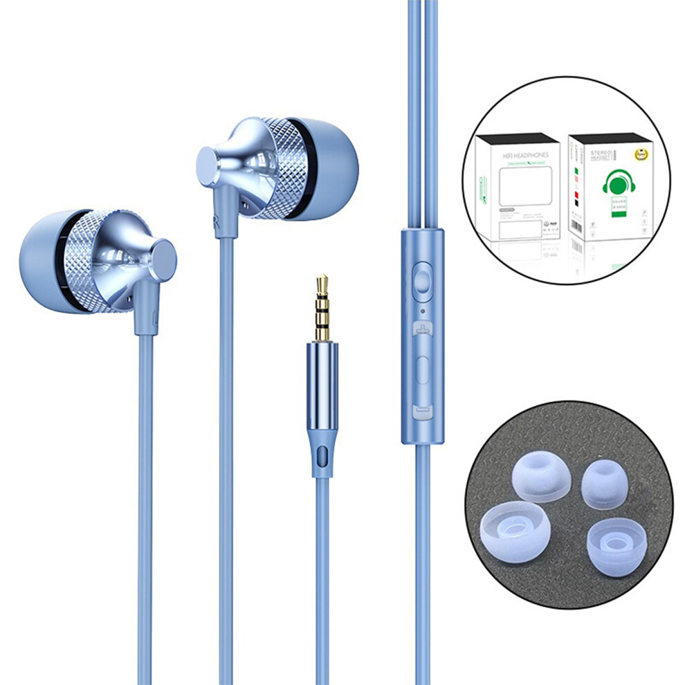 Universal Type C 3.5Mm Cord Headphones For Gaming Music Calls Heavy Bass Noise 3.5 Blue 7695001214421