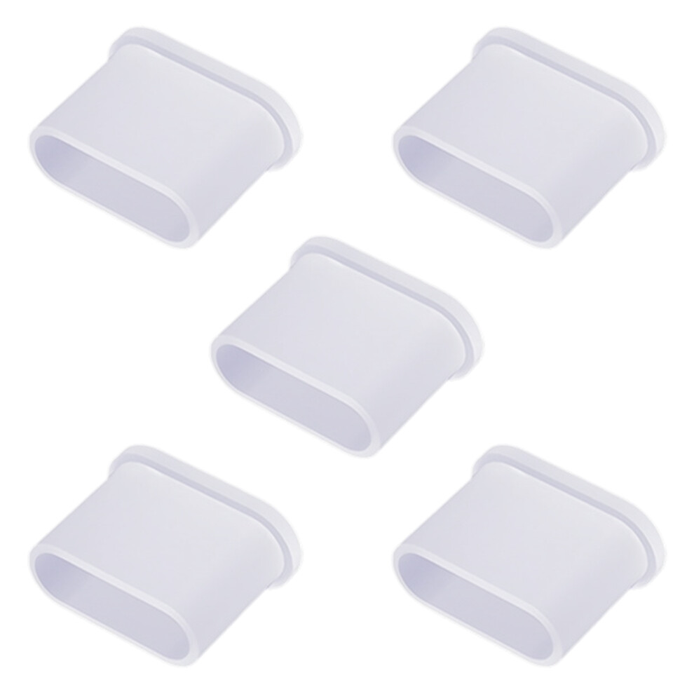 Type C Usb Port Dust Cover Protectors Easy Installs Waterproof Clear Plastic 5Pcs 7695001237451