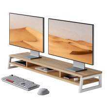 Fenge Dual Monitor Stand for Desk 108cm Large Monitor Riser for 2 Monitors 2 Tiers Desk Organizer for Computer PC Laptop Printer TV Screen Max Load 4