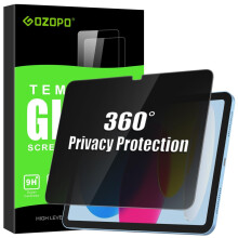 GOZOPO 360 Privacy Screen Protector for iPad A16 11th Gen 2025 11"/ iPad 10th Gen 2022 10.9", 4-Way Anti-Spy Tempered Glass, Pencil Support