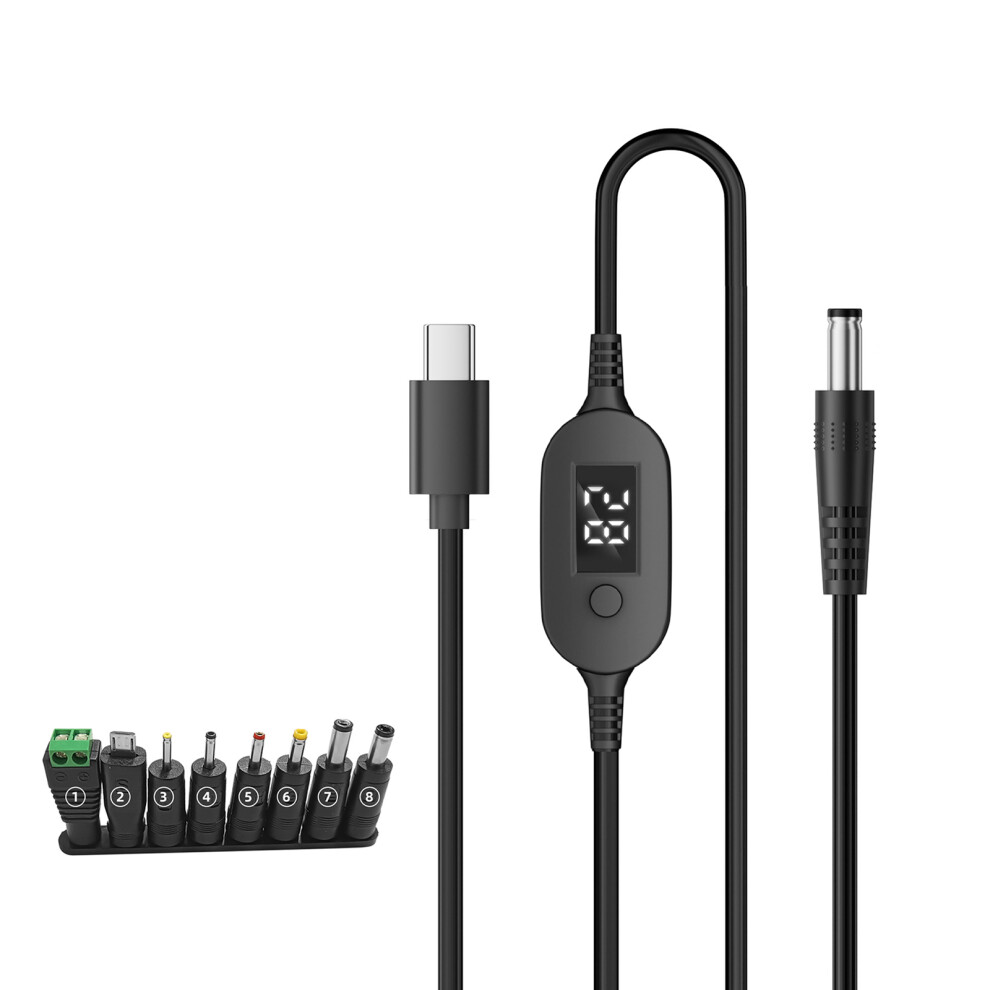 High Power 140W Adjustable Voltages Cable For Routers Laptops Type C To Dc5525 K695 9 7695001199391
