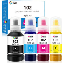 102 Ink Compatible with Epson 102 Ink Cartridges Bottle Multipack for ET-1810 ET-2710 ET-2756 ET-2850 ET-2856 ET-3700 ET-3750 ET-4850 ET-15000,102 Mu