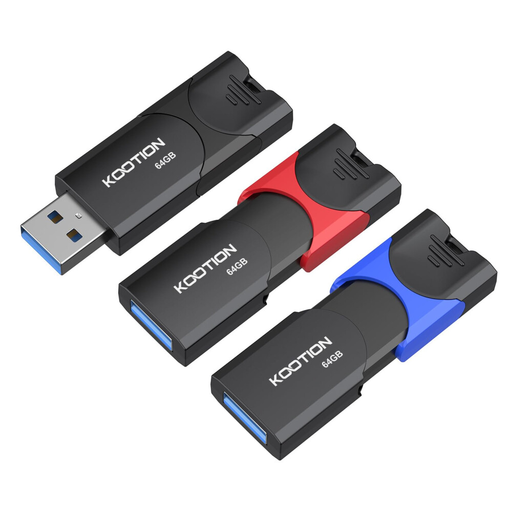 64 Gb Usb 3.0 Stick 3-Pack, Kootion Usb Memory Flash Drive Usb 3.0 Stick 64 Gb Thumb Drive Usb Drive With Led Indicator For Data Storage Jump Drive ( 5002063924755