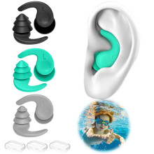 Swimming Ear Plugs for Kids 6-14,3 Pairs Waterproof Reusable Silicone