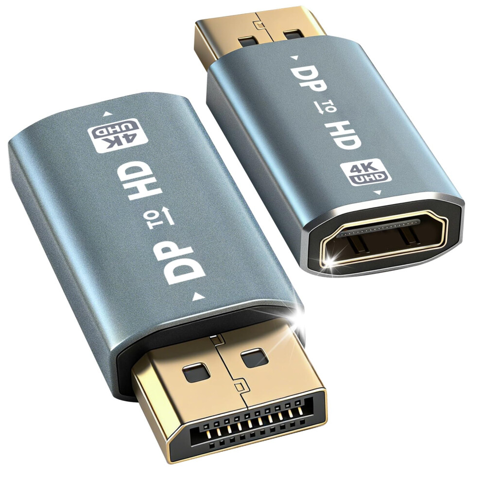 Photos - Cable (video, audio, USB) AXFEE DisplayPort to HDMI Adapter, 4K DP to HDMI Converter, DP Male to HDMI Female Adapter, 4K@30Hz/2K@60Hz/1080P@120Hz Disp