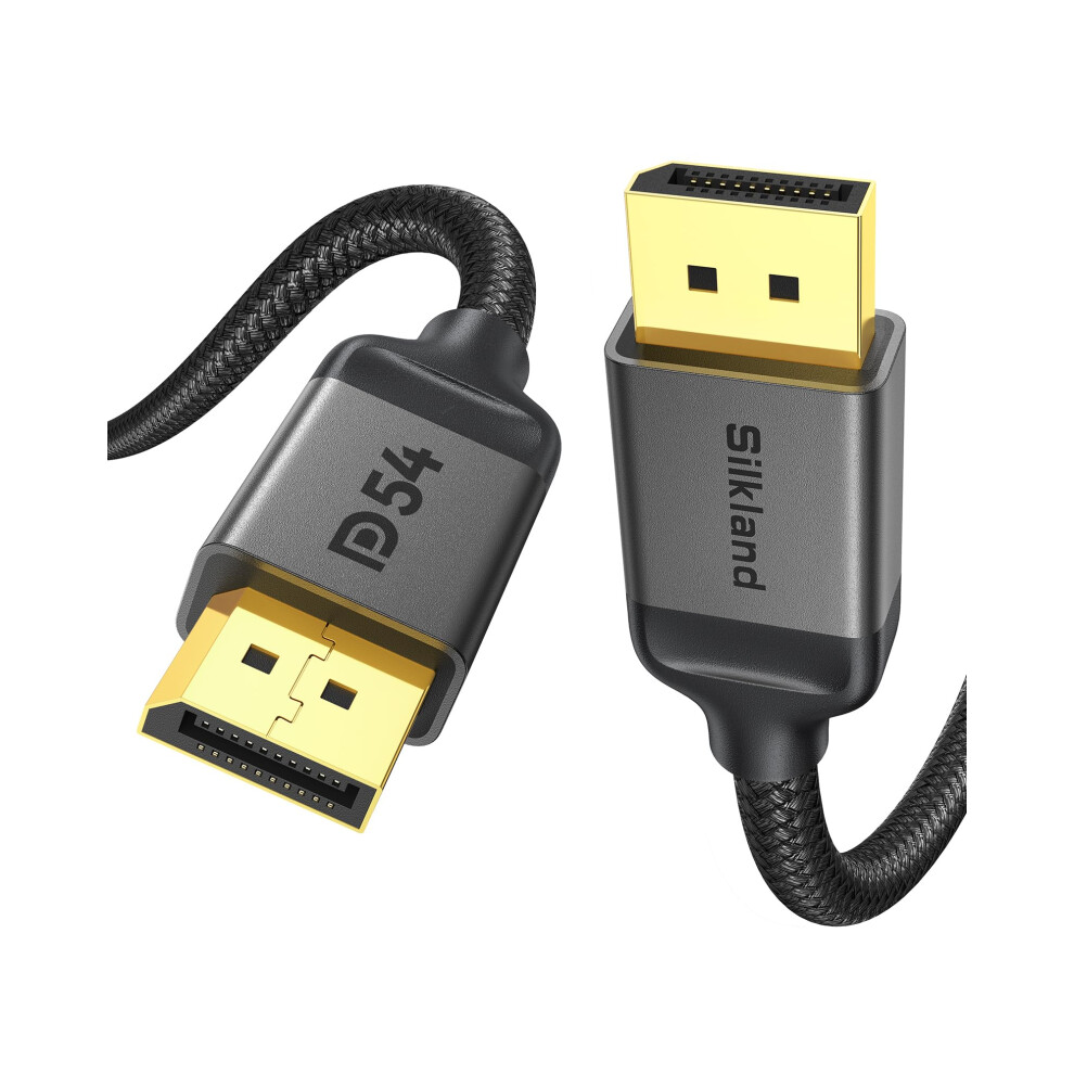 Silkland 54Gbps Displayport Cable 2.1, Dp 2.1 Cable [16K@30Hz, 8K@120Hz, 4K@240Hz 165Hz 144Hz] Hdr, Hdcp Dsc 1.2A, Compatible Freesync G-Sync Gaming 5001746132623