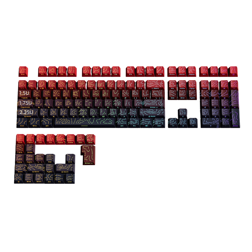 97-Key Pbt Side Engraved Keycaps Set Sublimation Oem Height Backlights Keycap Good Luck 7695001244138