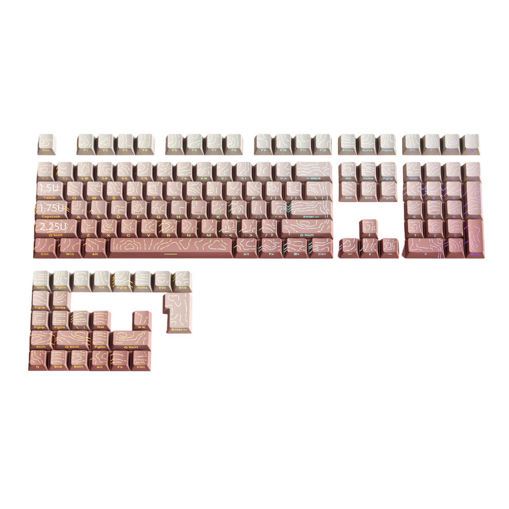 97-Key Pbt Side Engraved Keycaps Set Sublimation Oem Height Backlights Keycap Bl Ush 7695001244299