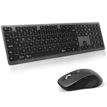 CITLLA Wireless Bluetooth Keyboard and Mouse Combo,Multi Device 2.4G & Bluetooth Full-Size Cordless Keyboard and Silent Click Mouse Set for Windows M