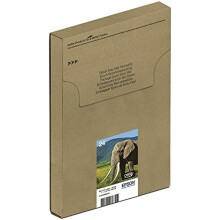 Epson 24 Elephant Genuine Multipack, Eco-Friendly Packaging, 6-colours Claria Photo HD Ink Cartridges, Cyan