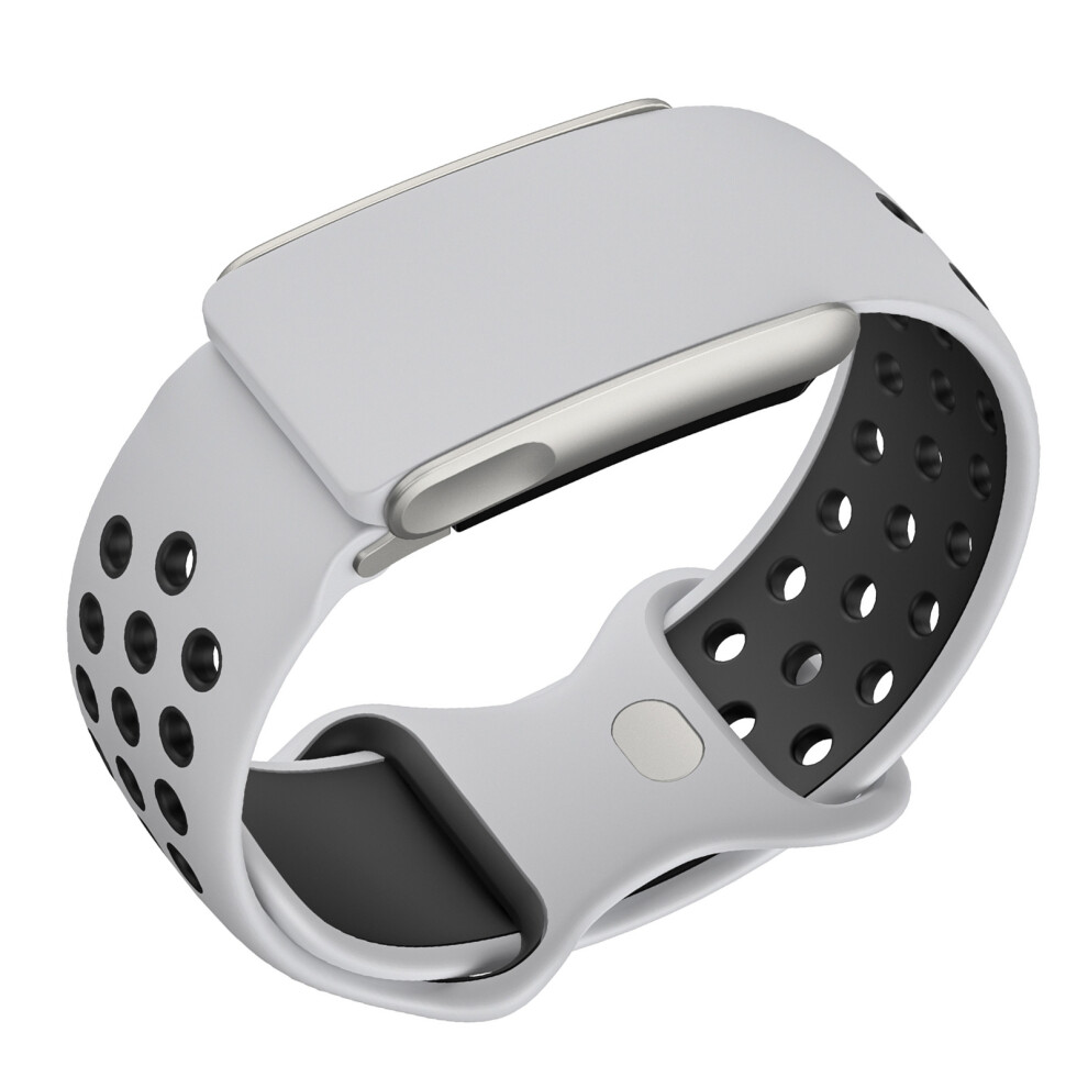 Breathable Wristband Straps For 5.0 Fitness Trackers Quick Release Band Light Gray Black 7695001164108