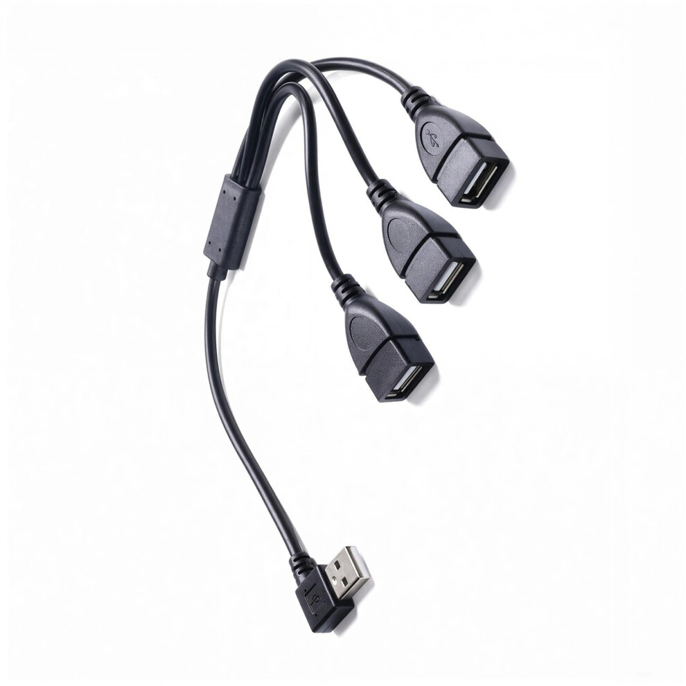 Usb Adapter 1 To 3 Port Y Type Splitter Charging Cable Data Sync For Devices Bend Left 7695001217682