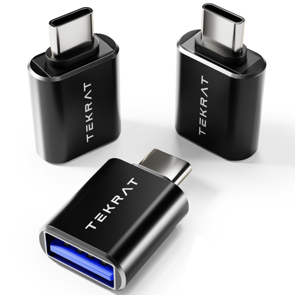 Tekrat Usb To Usb C Adapter [3 Pack], Usb C Male To Usb 3.0 Female Converter Otg, High-Speed Data Transfer For Iphone 15, Macbook Pro, Ipad Pro, Sams 5005259322595