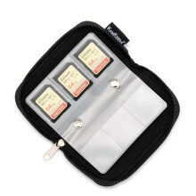 SD Card Holder Case, 22 Slot Memory Card Wallet for SD, Micro SD, CF, SIM – Black Durable Travel Storage Organiser