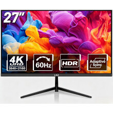 LXZ 27 inch 4K Monitor 60Hz, UHD 3840 x 2160 VA Panel Computer Monitors for Home&Office, 300cd/m² Brightness, FreeSync & G-Sync, VESA 75mm x 75mm, HD