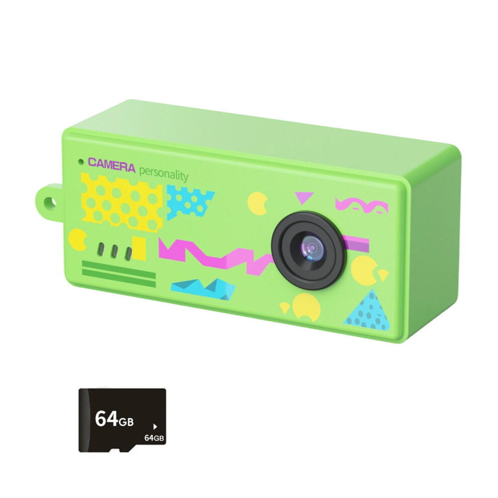 Wearable Thumb Keychain Camera Action Camera Support 1080P Small 64Gb Memory Card Green 7695001164283