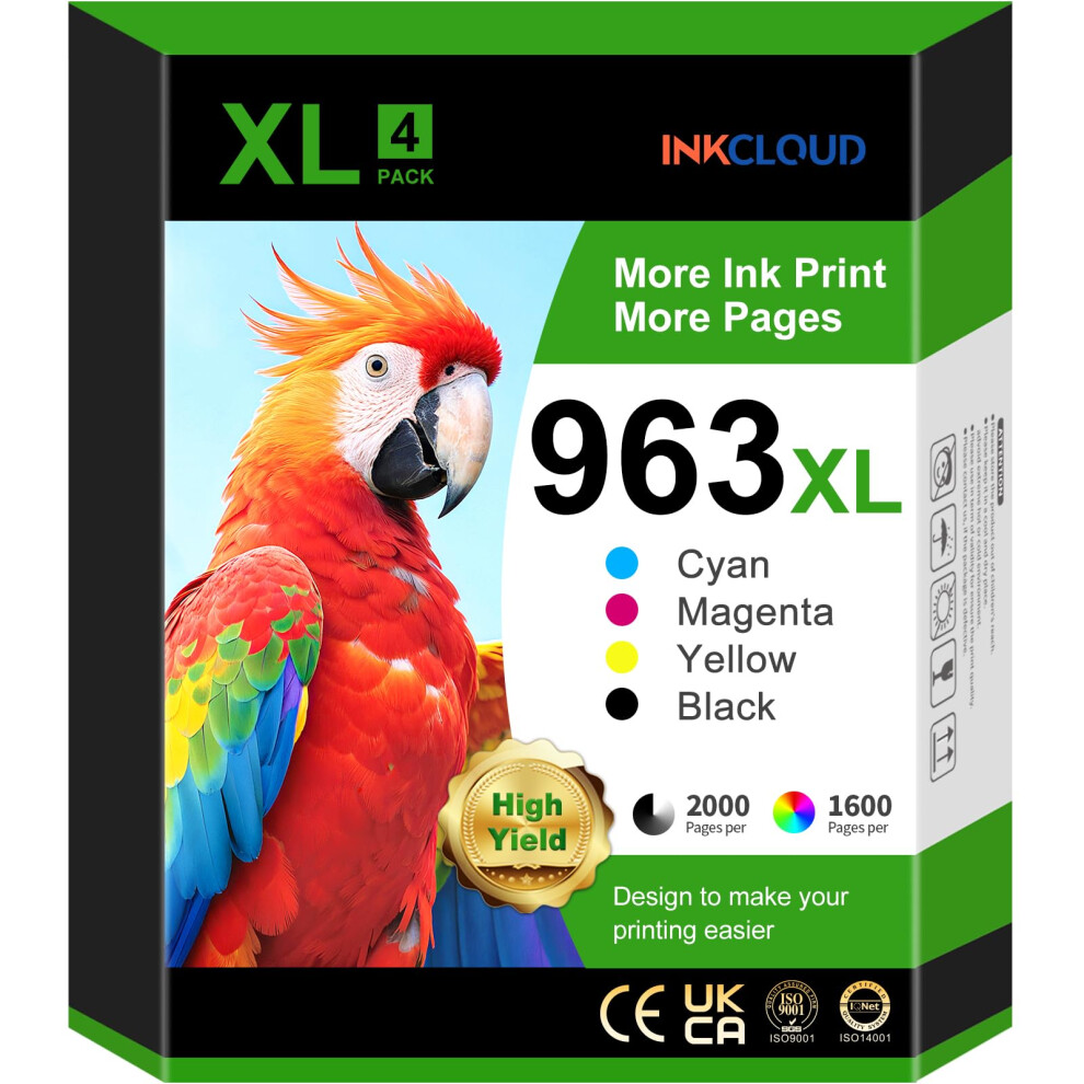 963Xl Printer Cartridges Multipack Compatible With Hp 963XL 963 Xl For Hp Officejet Pro 9010 9012 9013 9014 9015 9016 9018 9019 9020 9022 9023 9025 9 5005158186755