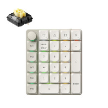 Keychron K0 Max QMK Wireless Number Keypad, Low-Profile RGB Backlit(Hot-Swappable) Banana Early Tactile Switch Keypad, 2.4 GHz & Bluetooth 5.3 Connec
