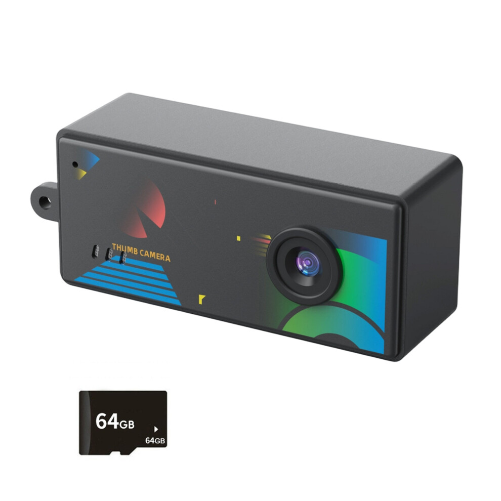 1080P Thumb Mini Camera Sports Mini Video Recorder Lightweight 64Gb Memory Card Black 7695001164139
