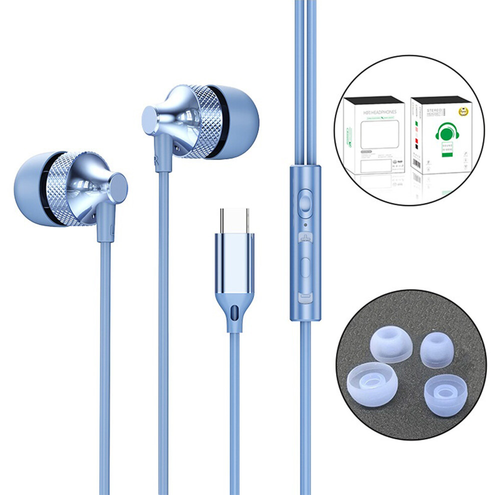 1Set In Ear Comfort Earphones Bass Boost Technology Rich Sound Enjoyment C Port Blue 7695001214520
