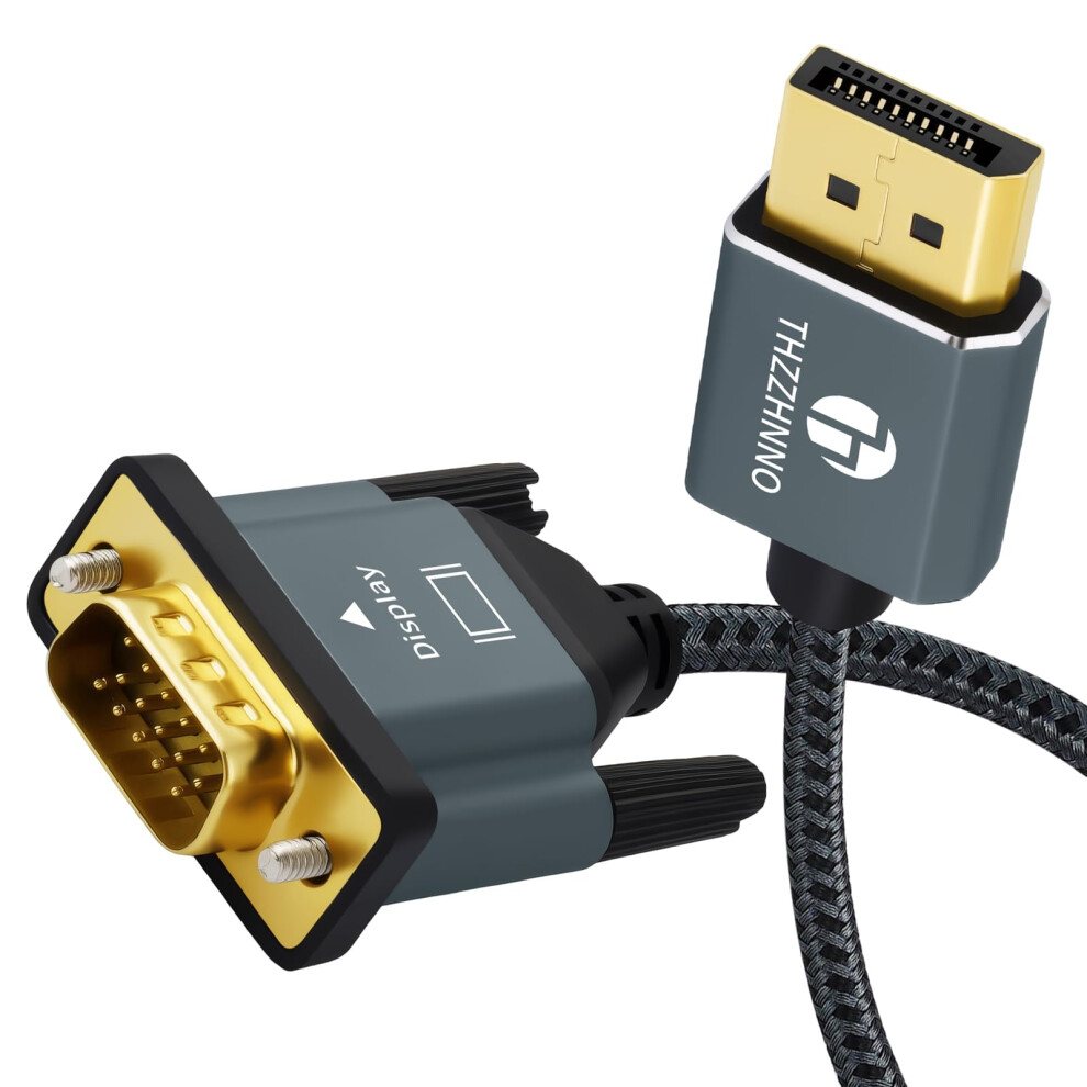 Thzzhnno Displayport To Vga Cable 3M, Dp To Vga Adapter Lead For Computer, Laptop, Monitor, Pc, Tv, Projector 5001163088305